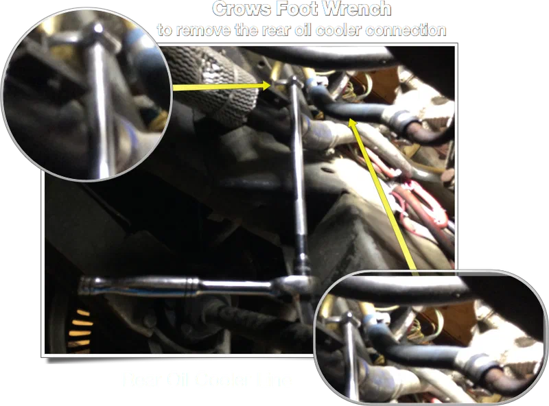 Disconnecting the Rear Oil Cooler Line